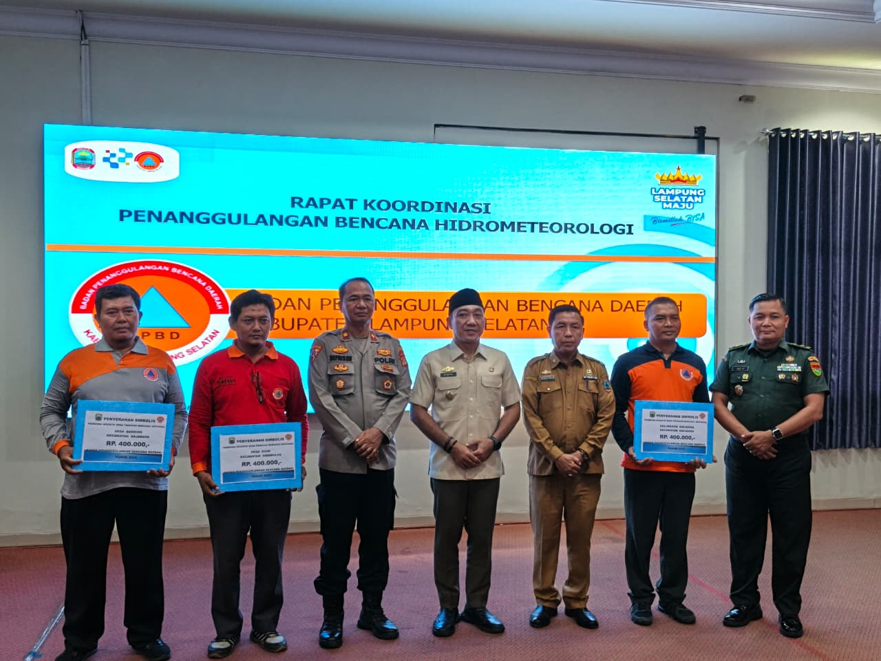 BPBD Lampung Selatan Gelar Rapat Koordinasi dan Penyerahan Insentif Destana Secara Simbolis